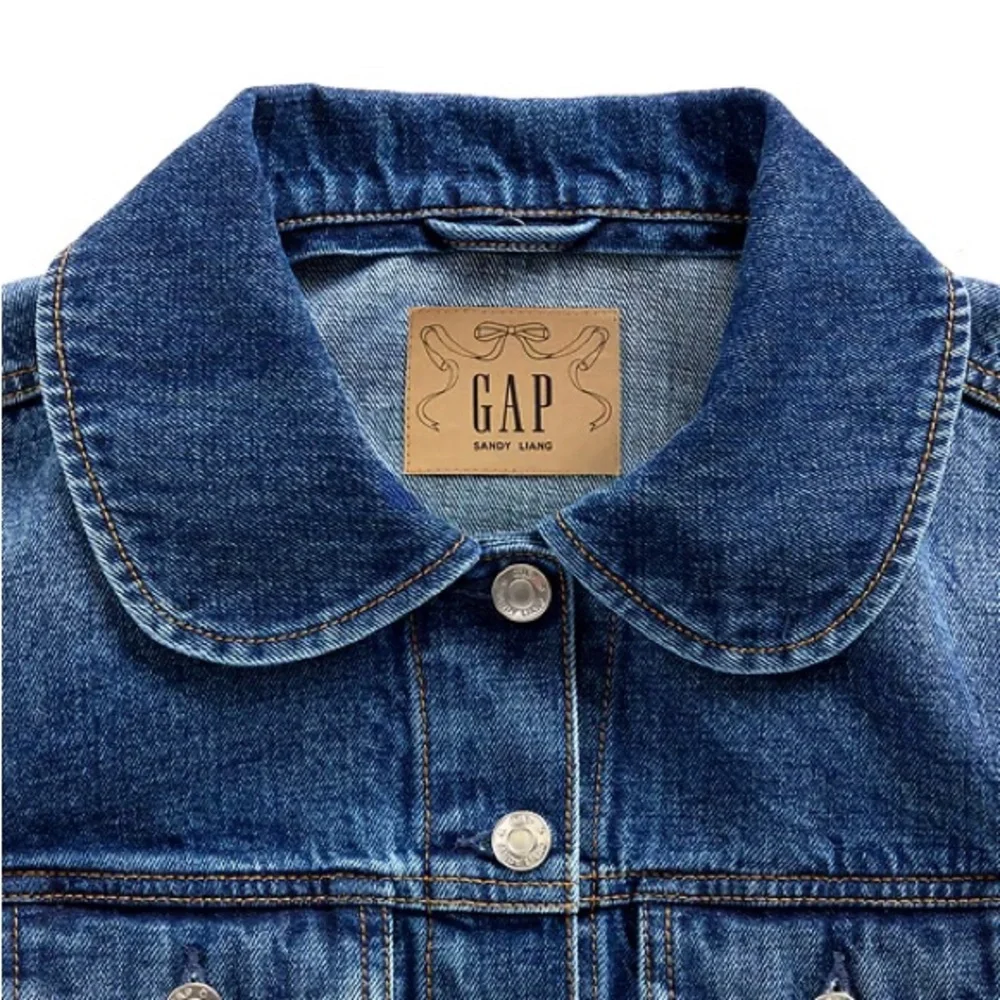 Gap x Sandy Liang Denim Fur Jacket L NWT - Picture 6 of 6